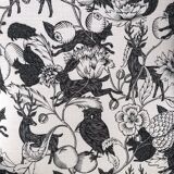Fauteuil Voltaire tissu "chez Antoinette Poisson" noir mat