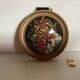 Old small round frame curved glass natural dried flowers