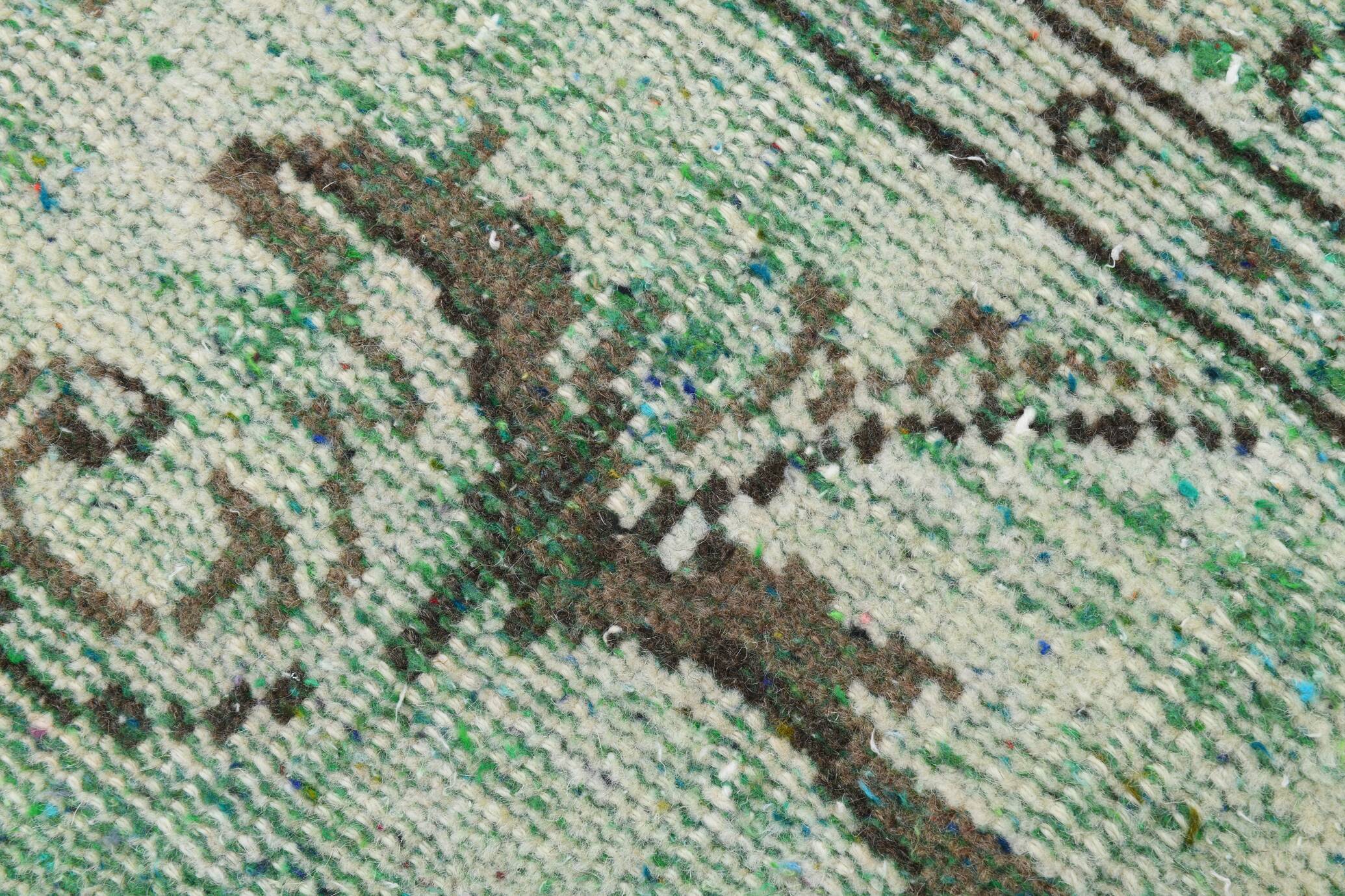 4x9 Rug For Living Room Green Oriental Turkish Vintage Rug, 135x270Cm