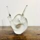 Lalique "sylvie" — dove vase in satin and polished pressed crystal