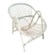 Fauteuil coquille en rotin blanc