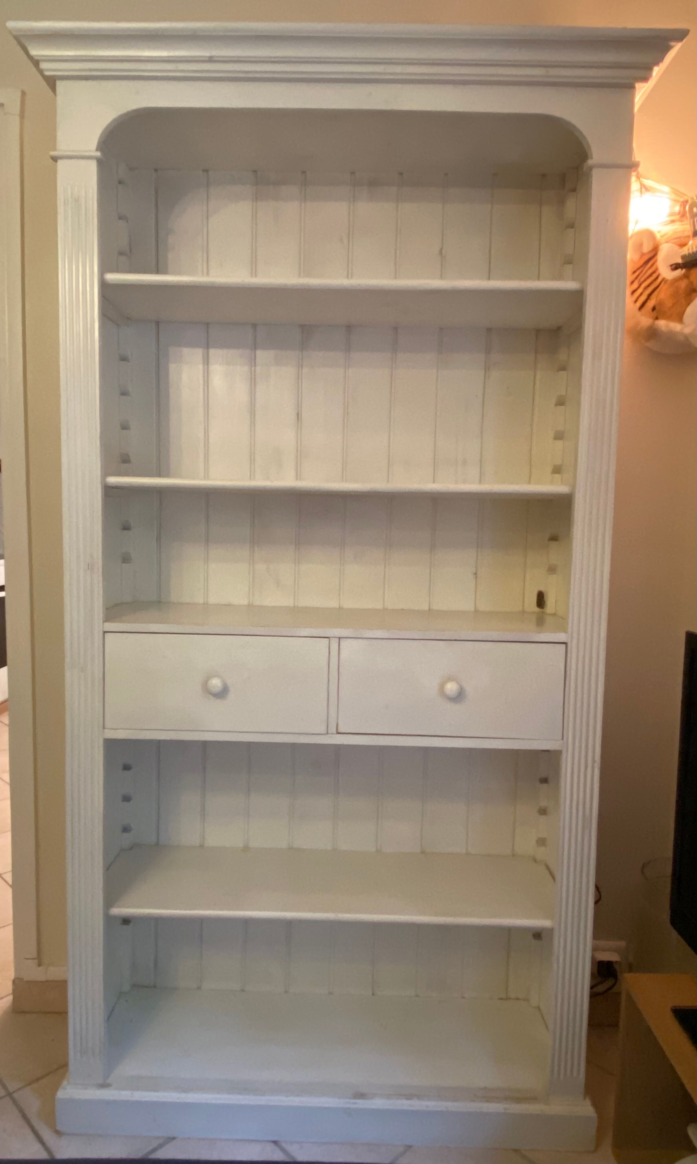 White wooden bookcase