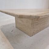 Italian coffee table in travertine, 1980s