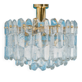 Murano glass light fixture in brass Palazzo, Kalmar, Austria, 1970s