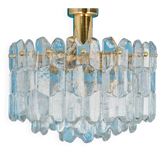 Lustre en verre Murano en laiton Palazzo, Kalmar, Autriche, années 1970