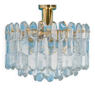 Murano glass light fixture in brass Palazzo, Kalmar, Austria, 1970s