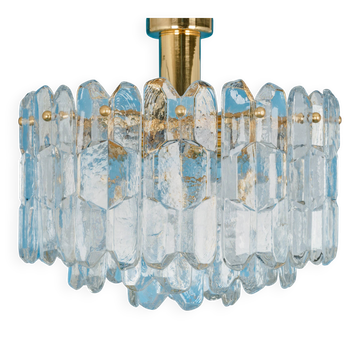 Murano glass light fixture in brass Palazzo, Kalmar, Austria, 1970s