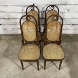Series of 4 canned bistro chairs