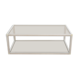 Aluminium coffee table and smoked glasses, France, circa 1980