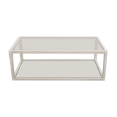 Aluminium coffee table and smoked glasses, France, circa 1980