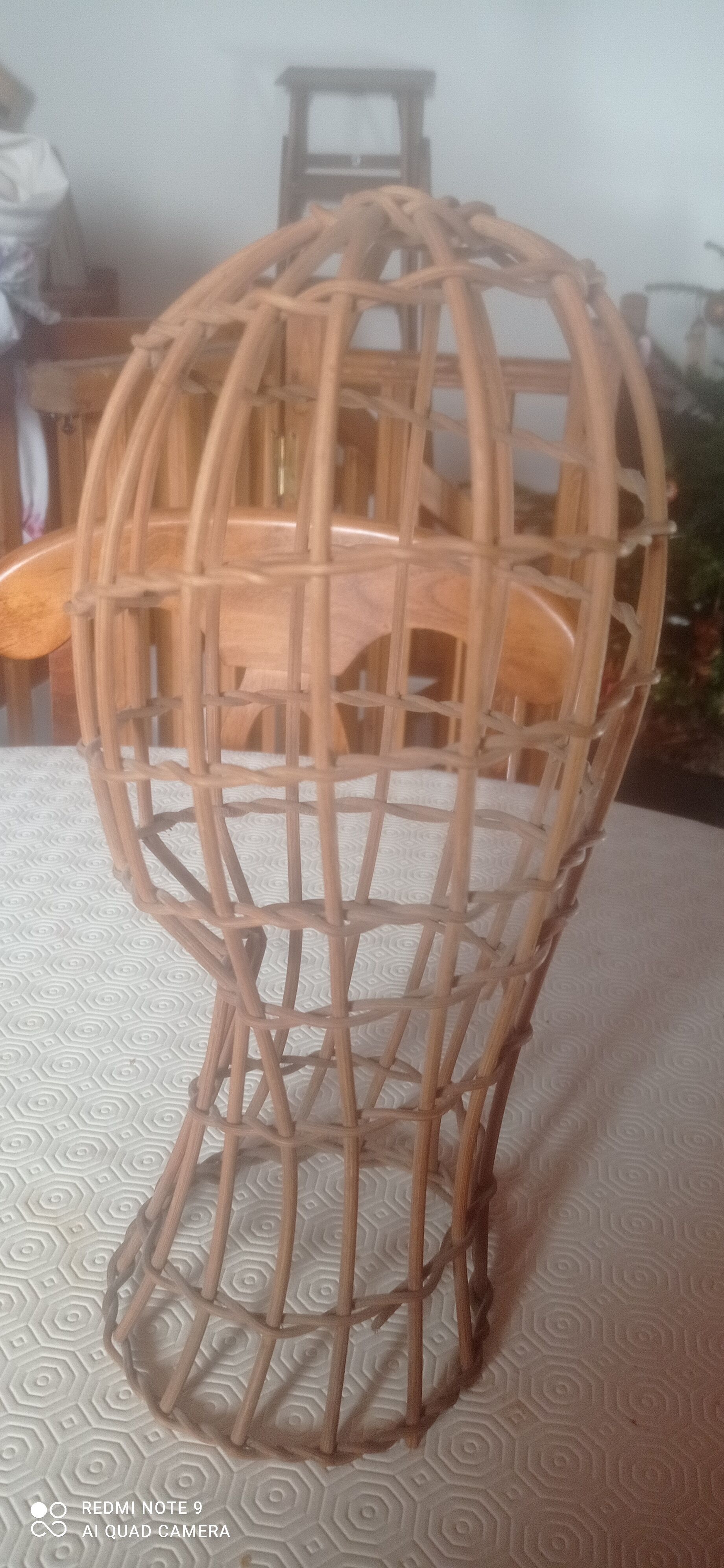 Wicker mannequin head