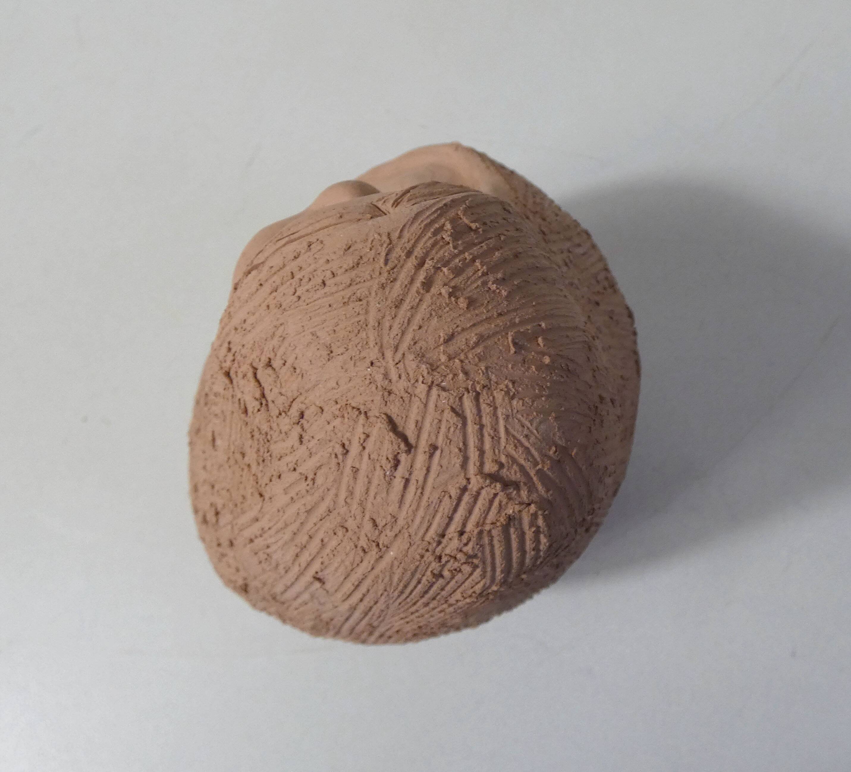 Sculpture mère à l'enfant en terre cuite