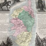 Old illustrated map of Corsica