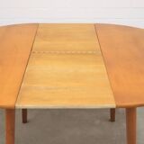 vintage round fold-out dining table