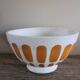 Sarreguemines orange footed bowl from the 70s