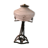 Lamp art deco and lampshade in opaque glass