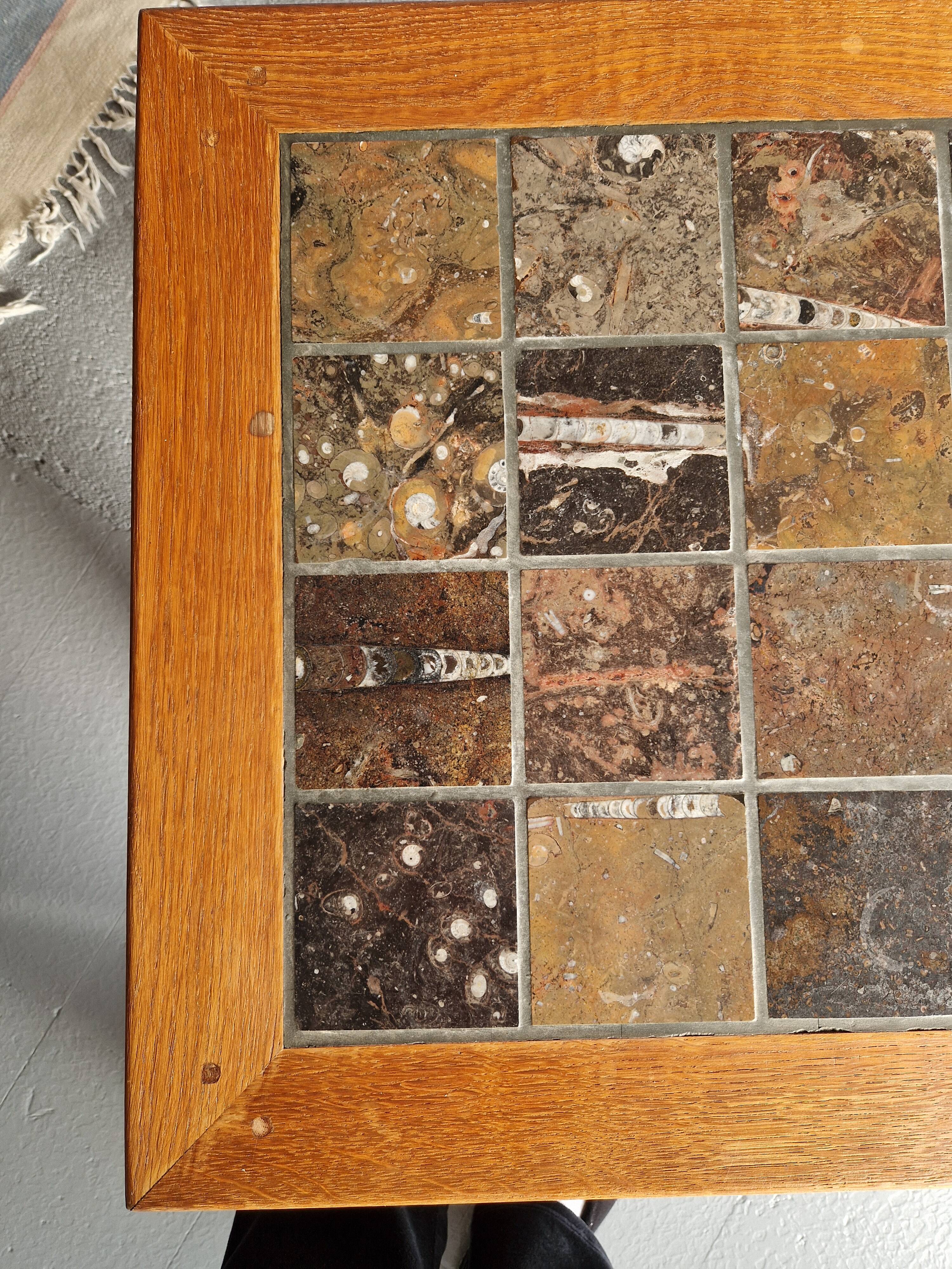 Brutalist coffee table 1960 to 1970 with inclusion of erfoud stone mosaic