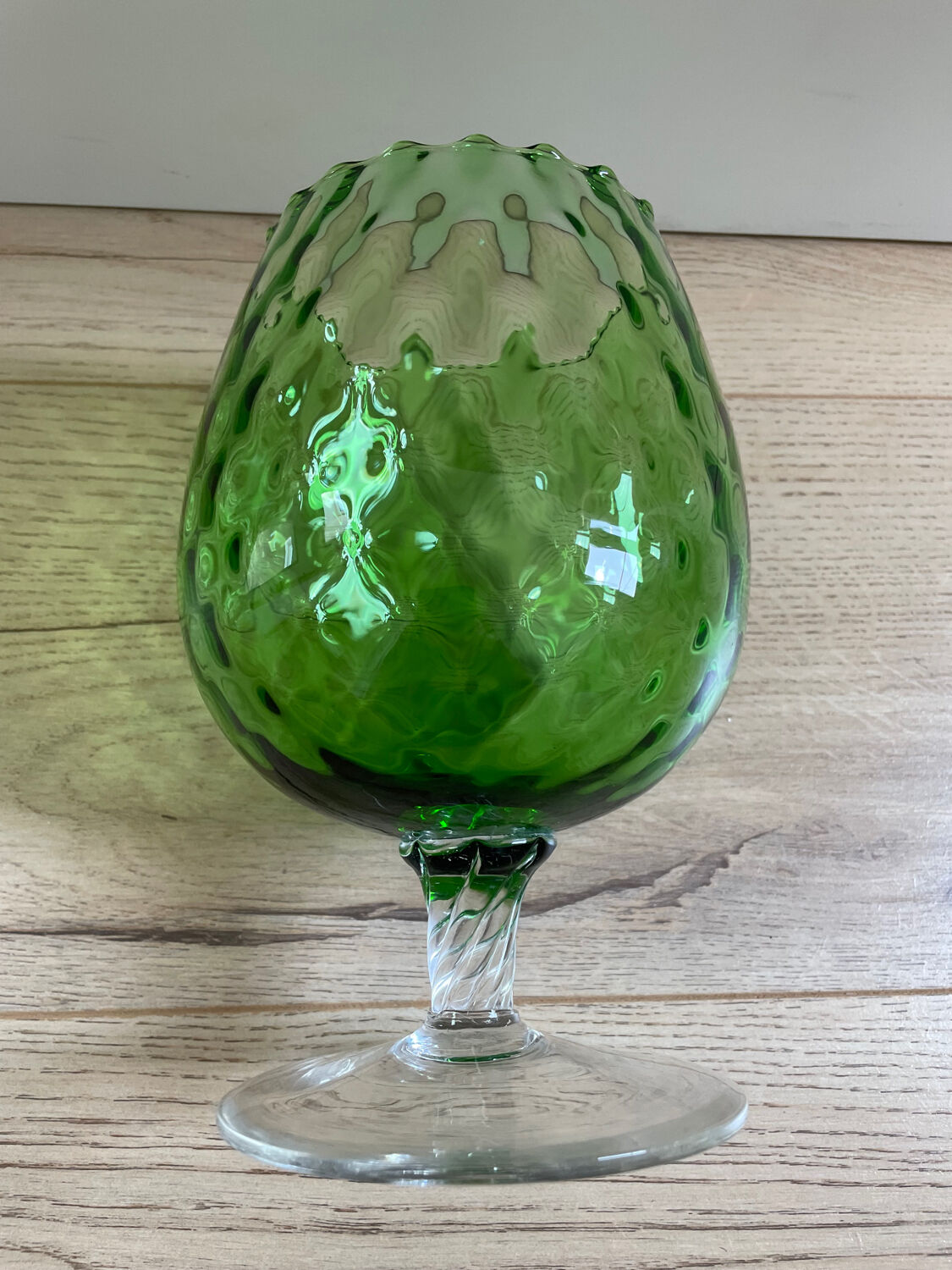 Green glass vase from Empoli