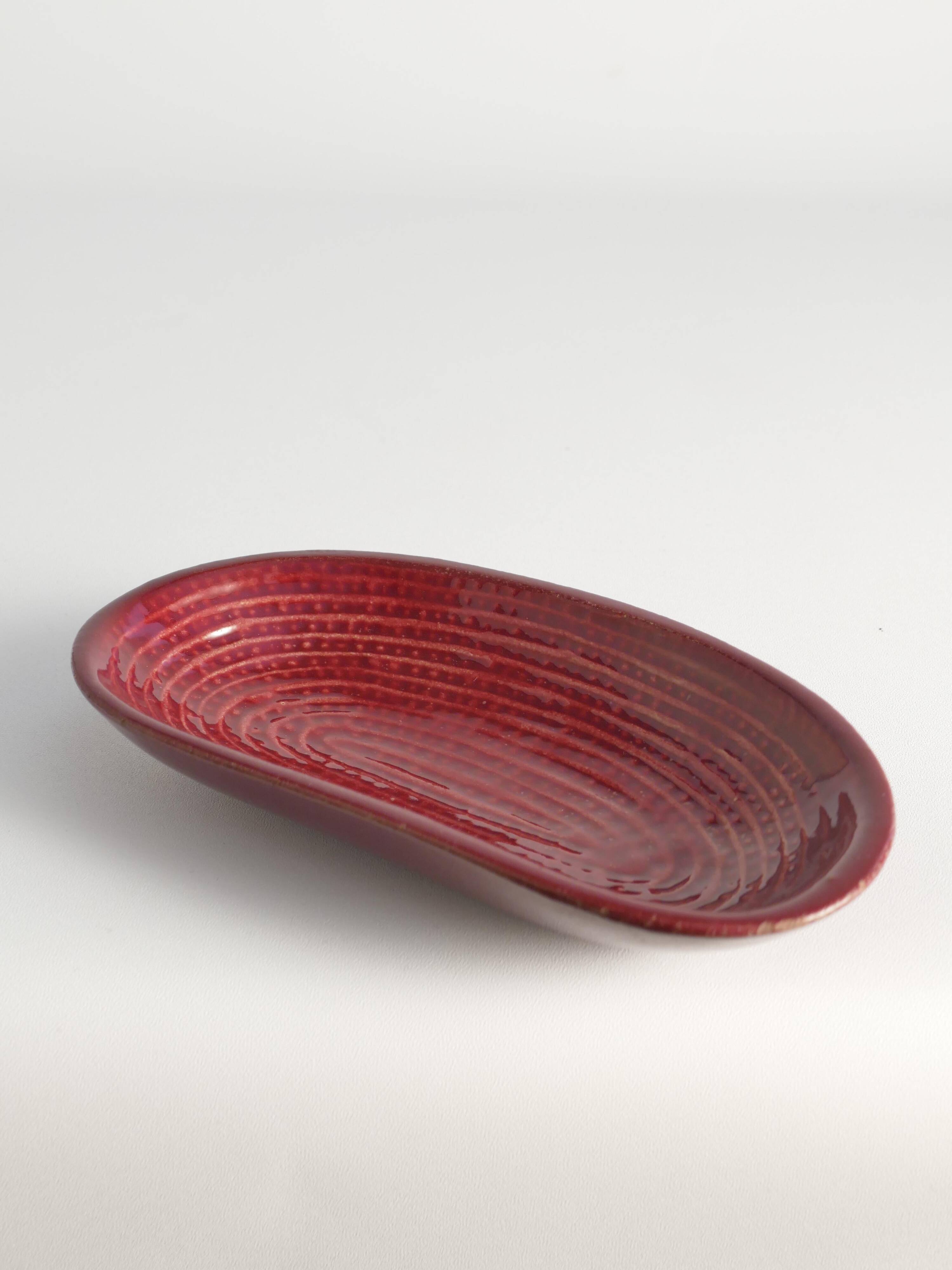 Merlot Red Stoneware Organic Shaped Bowl by Andersson & Johansson, Höganäs