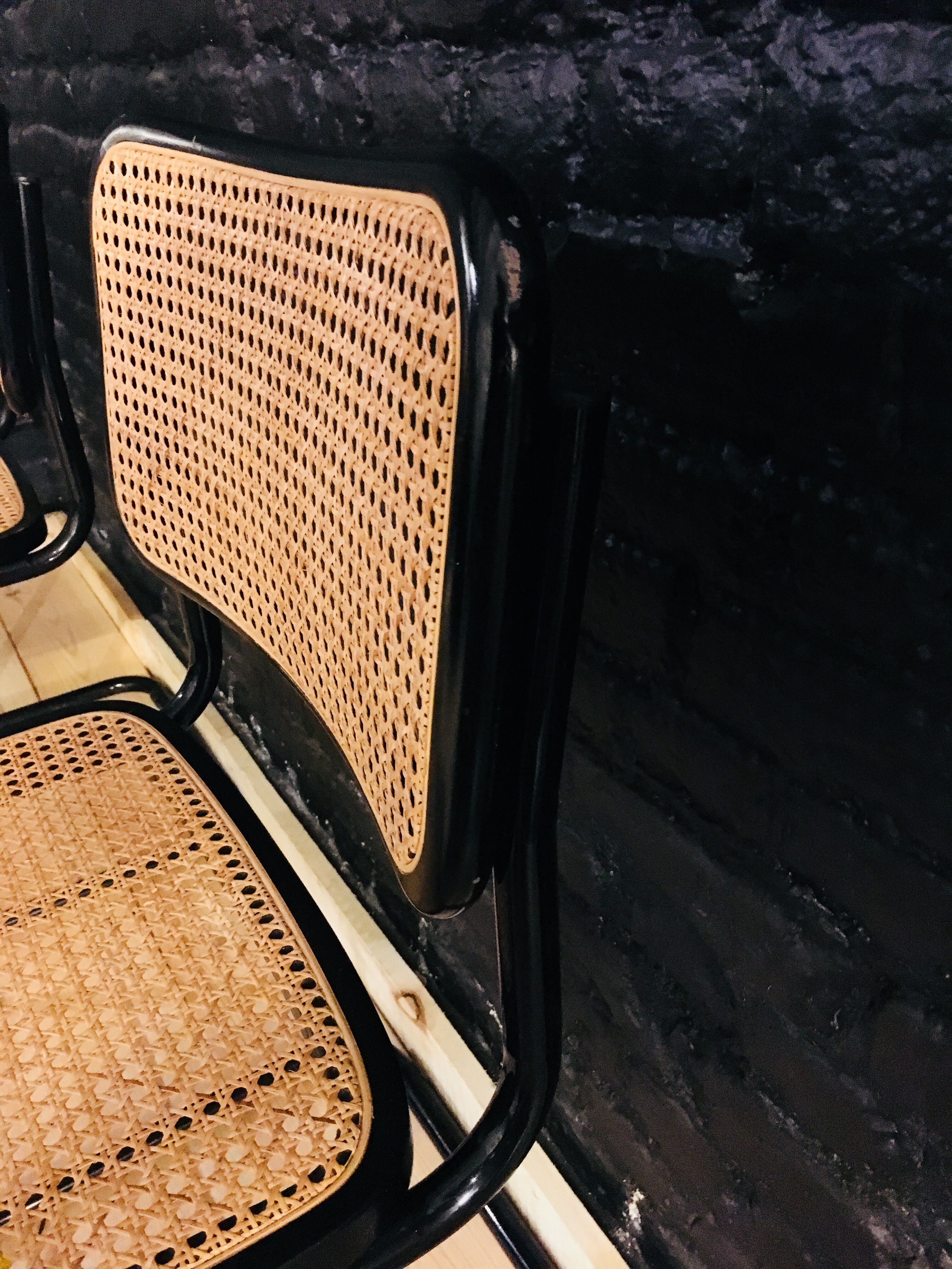 Set of 4 chairs black model B32 design by Marcel Breuer