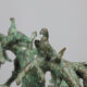 Patinated bronze baobab tree sculpture with birds, signed TM, 1980s
