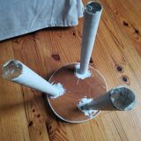 Rustic vintage solid wood tripod stool painted
