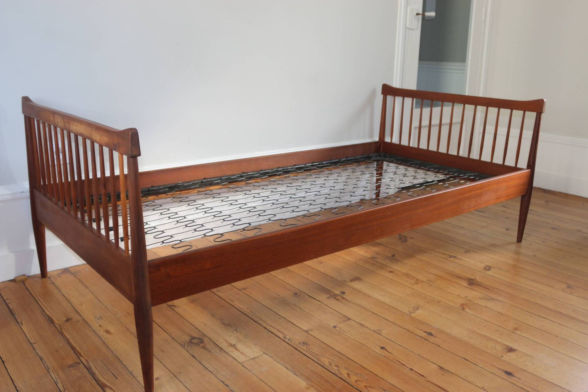 Vintage Scandinavian teak bed, Denmark 1960.