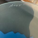 Empty vintage pocket in frosted glass signed