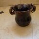 Vintage purple and gold ceramic pocket vase