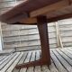Oval teak table extendable with two leaves, Baumann style.