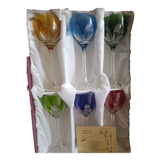 6 hand-cut mouth-blown crystal glass
