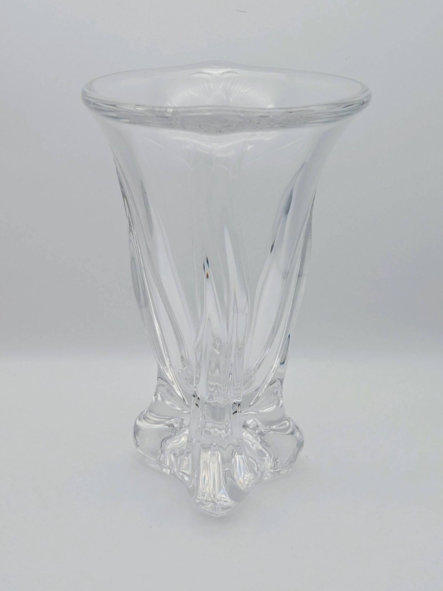 Art Vannes France - Large Sculptural Free-Form Vase - Solid Crystal 1950