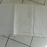 Old linen drapery embroidered