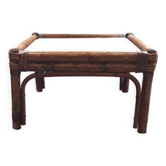 Bamboo and smoked glass coffee table, 1960s