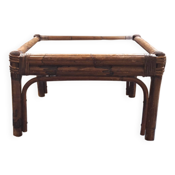 Bamboo and smoked glass coffee table, 1960s