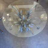 Round coffee table over glass base ears of wheat 1990s.