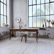 Table de ferme merisier pieds galbés XIXème