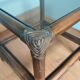 Wicker rattan glass end table