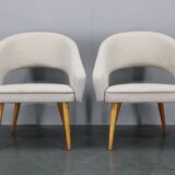 1960s Pair of Restored Shell Chairs, Czechoslovakia