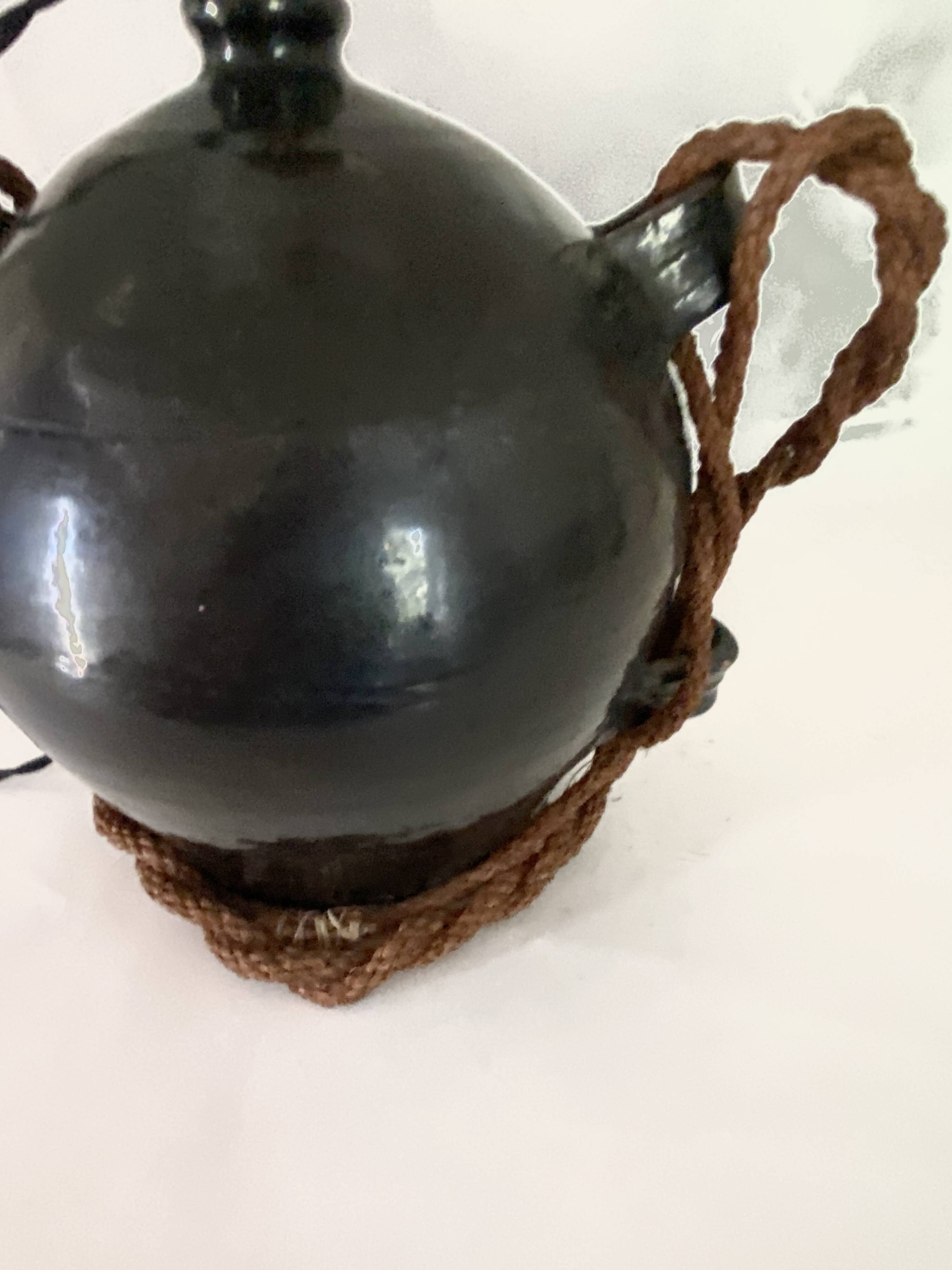 Ceramic lamp, 2M fabric cable, cotton lampshade