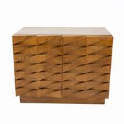 Carved Oak Italian Sideboard with Travertine Top
