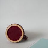 large burgundy ceramic candle holder numbered 1970