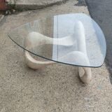 Free-form travertine coffee table circa 1980