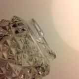 Structured tulip glass bedside lamp and laitone base / vintage 50-60s