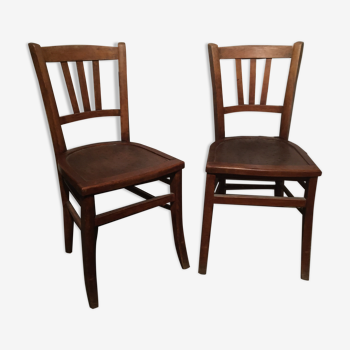 Paire d'anciennes chaises bistrot