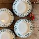 Set of 4 antique deep plates in ironstone - Clovers -