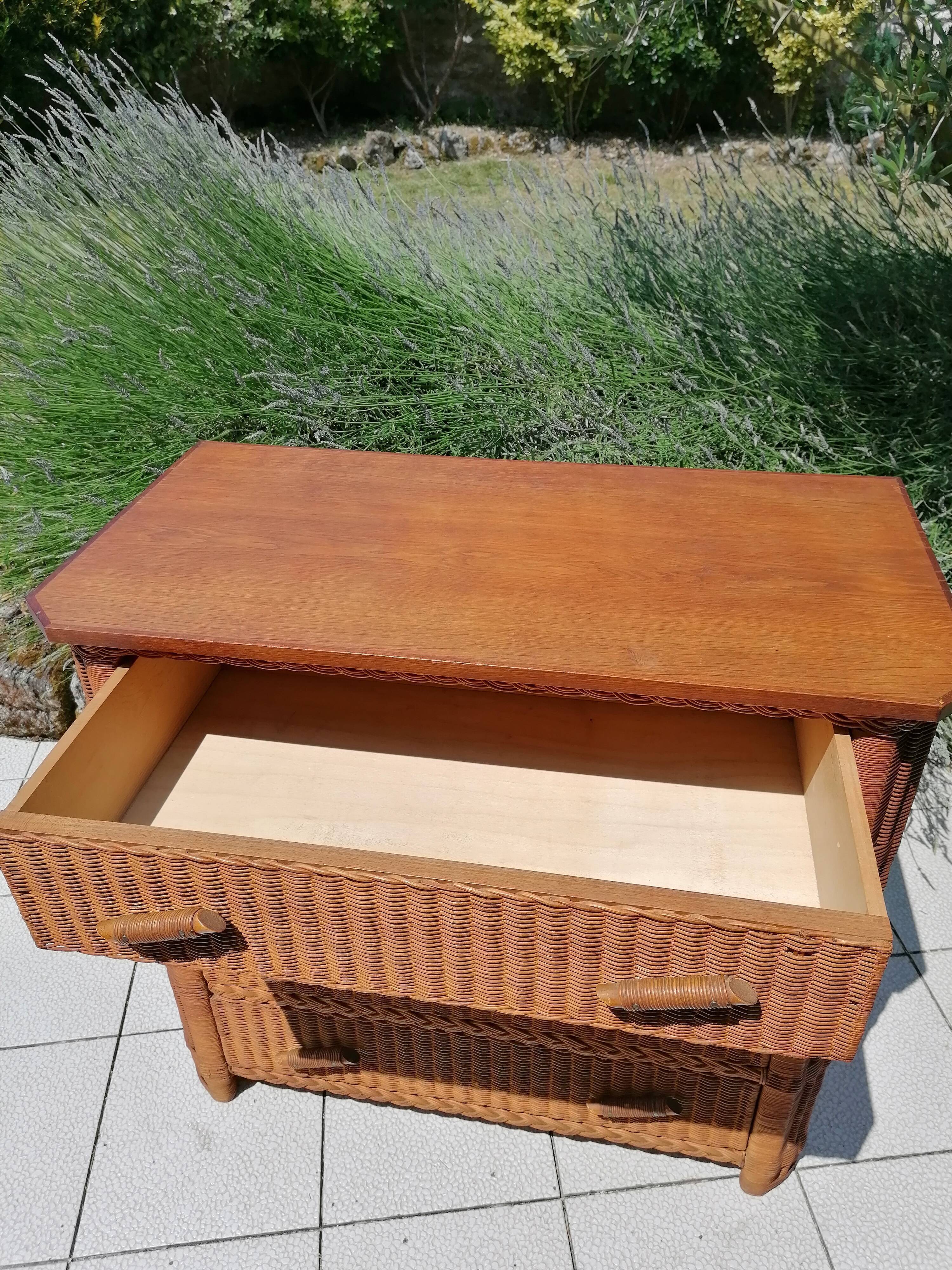 Vintage wicker dresser