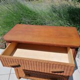 Vintage wicker dresser