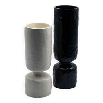 Paire de vases en céramique des années 1970 Pompeo Pianezzola