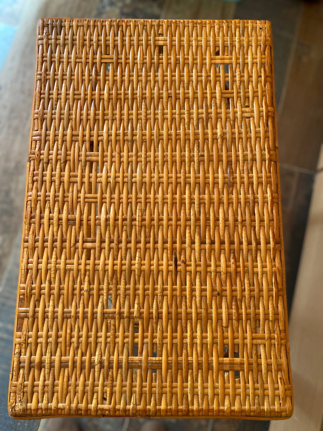 Small vintage rattan table